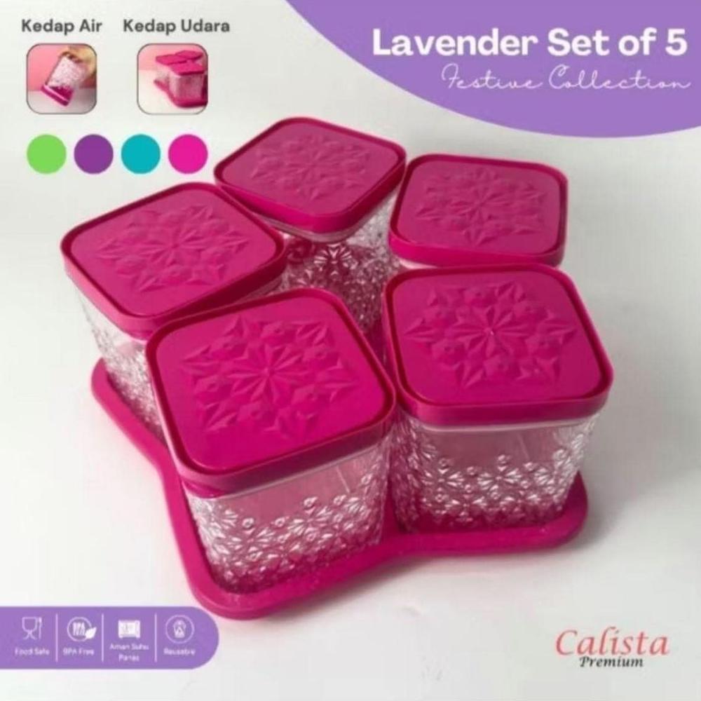 Bergaransi Toples Lavender Set 5 & 6 Calista / Toples Imlek / Toples Lebaran