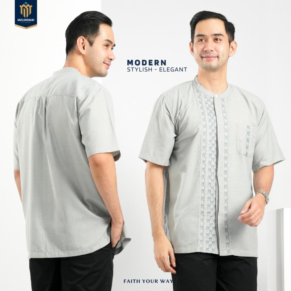 ARVESSACORNER MUSLIMADANI BAJU KOKO ISHAQ REGULAR KOKO DEWASA LENGAN PENDEK DAN LENGAN PANJANG BORDI