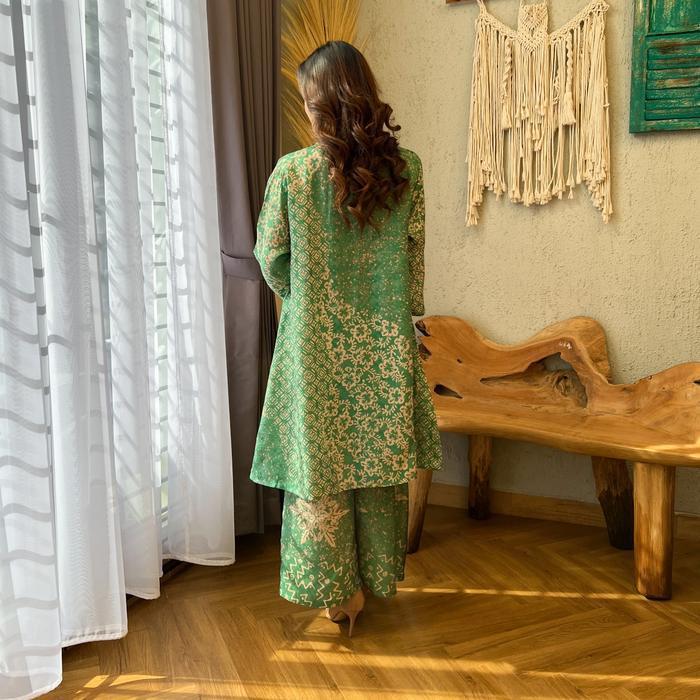 Bisa Cod - Lausboutique-Outer Set-Seri Alam-Setelan Batik Kondangan Celana Kancing