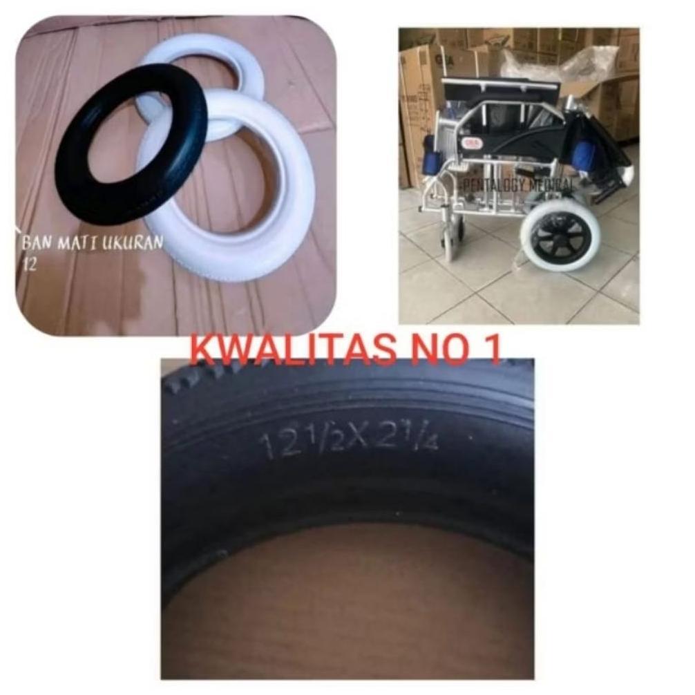 Ban Mati Kursi Roda Karet ukuran 12.1/2x12.1/4 ban belakang kursi roda travel karet mati original ba