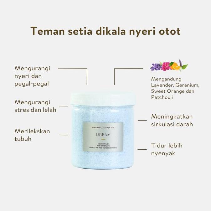 Bathe- Organic Supply Co. Dream Bath Salt: Epsom Salt, Lavender, Aromatherapy, Spa