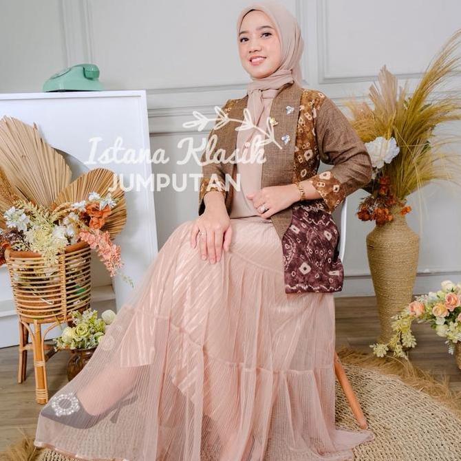 EMILIA BLAZER ATASAN JUMPUTAN KOMBINASI BY ISTANA KLASIK BATIK KERJA BATIK PALEMBANG JUMPUTAN PALEMB
