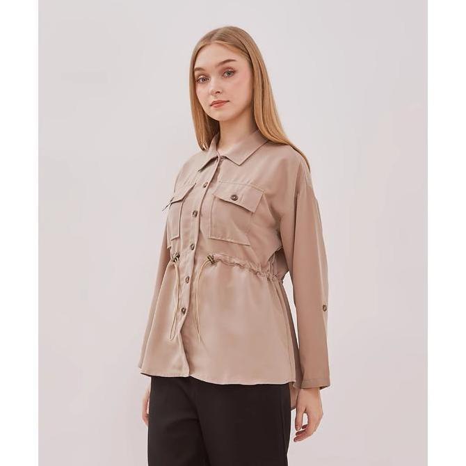 Valino Ladies Jaket Valino Ladies Jaket Drawstring Clah15 Cream Wanita - D-Clah15-C5