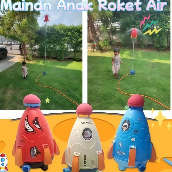 Mainan Anak Peluncur Roket Terbang Mainan Roket Air Mainan Jet Sprinkler Mainan Roket Air Berputar