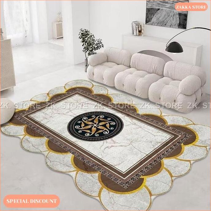 Zakka Store COD Karpet Ruang Tamu Polyester Halus / Karpet Dekorasi Rumah Ukuran 1.5 Meter / 1.8 Met