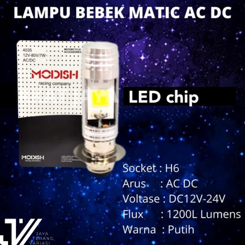 CUCI GUDANG Dop Depan LED bebek matic AC DC Putih / Lampu motor / Lampu depan Motor Led / Lampu Led 