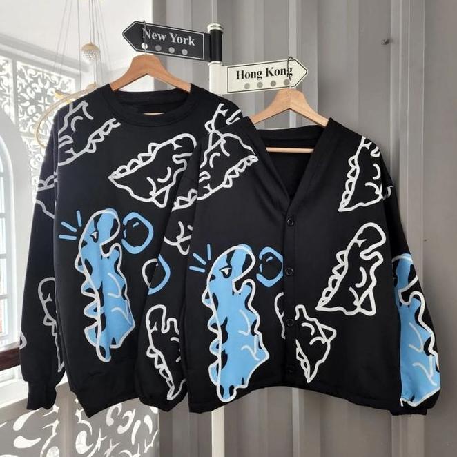 Terbaru Jaket Hoodie Pcs Terbaru Jaket Hoodie Crayon Dino / Couple