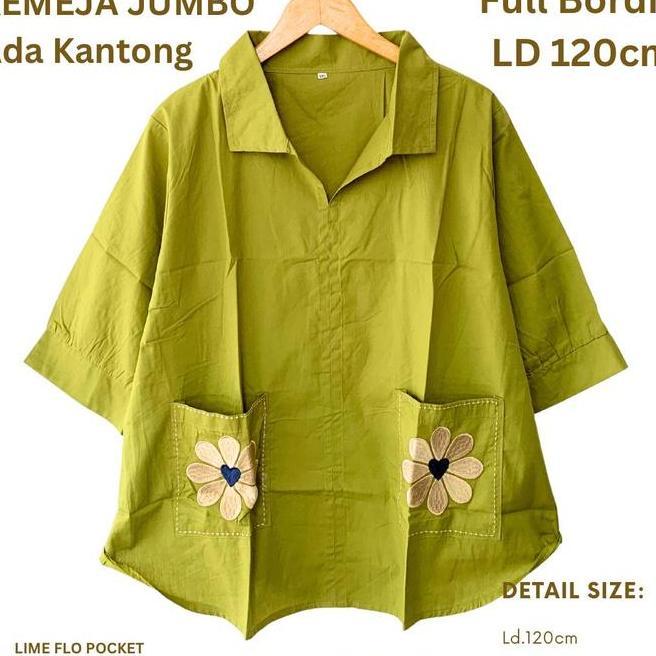 Kemeja Wanita Kekinian Kemeja Jumbo Style Korea 120Cm Premium Katun Adem Ld