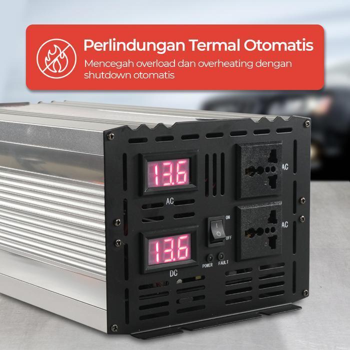 Power Inverter DC 12V to AC 220V Pure Sine Wave 5000 Watt Pengubah Arus Listrik Mobil Car PSW