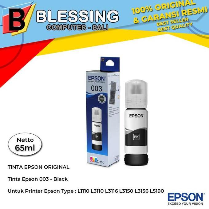 TINTA EPSON 003 BLACK / Epson 003 L1110 L3110 L3116 L3150 L3156 L5190