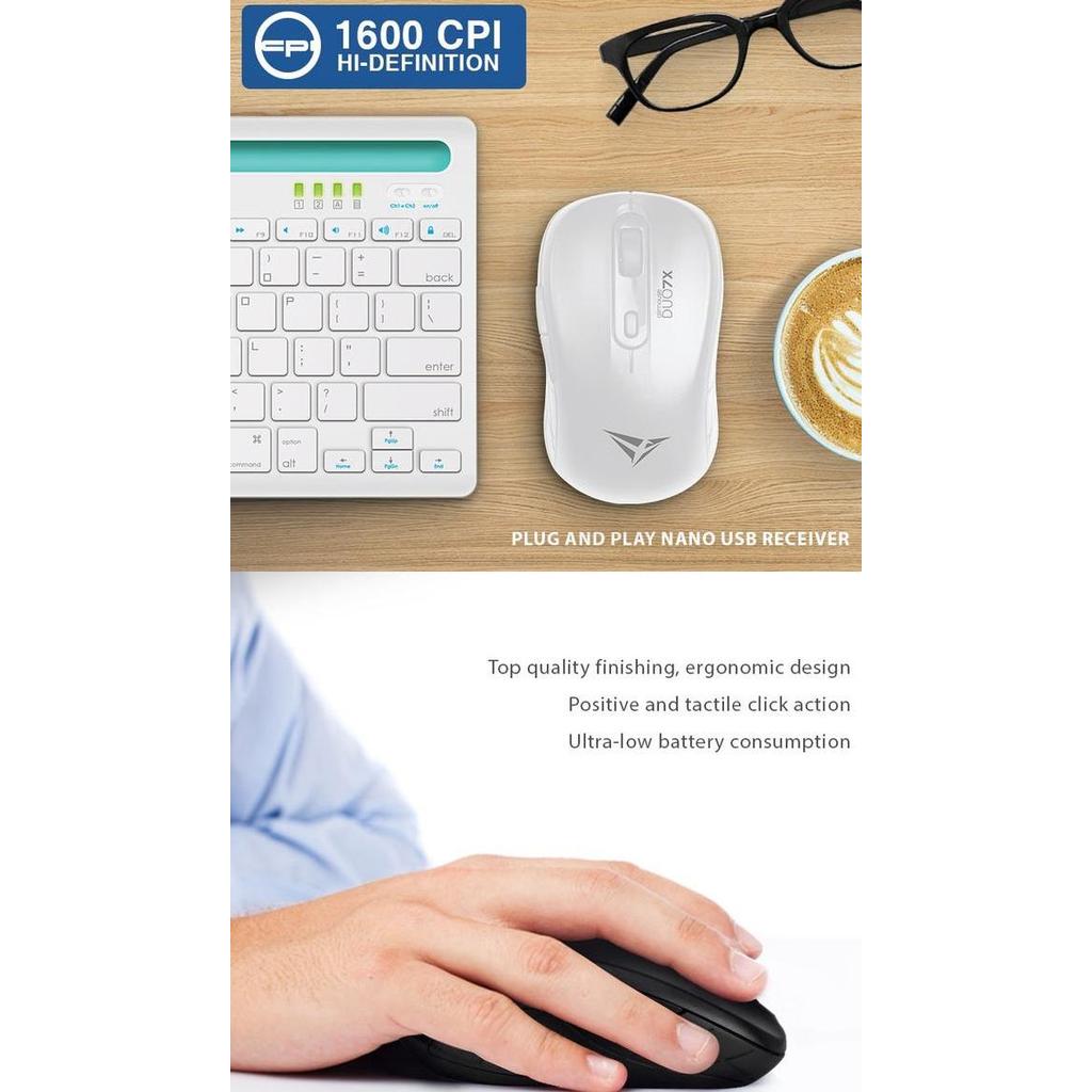 Alcatroz AirMouse Duo 7X Silent Click Wireless Mouse