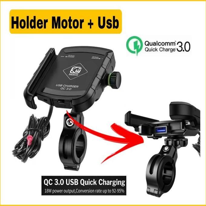 Holder Motor Hp Holder Motor Hp Waterproof Charger Usb Qc 3.0