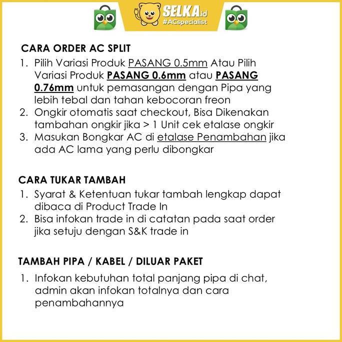 DAIKIN FTKC15TVM4 / FTKC 15 AC SPLIT SMILE INVERTER - PUTIH 1/2 PK