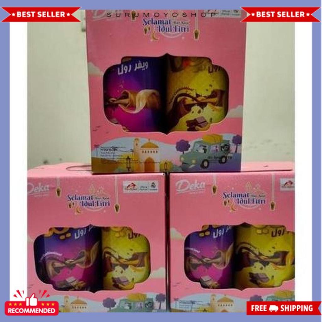 Diskon Deka Dua Kelinci Wafer Roll 1 Paket Isi 2 Kaleng Kue Parcel Gift Lebaran Hampers 2In1