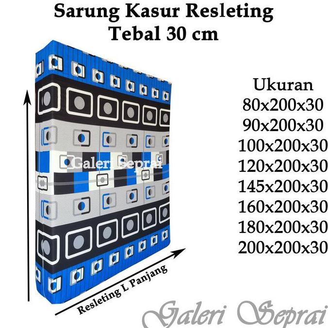Sarung Kasur Resleting Tebal 30 Cm, Sprei Kasur Resleting Premium