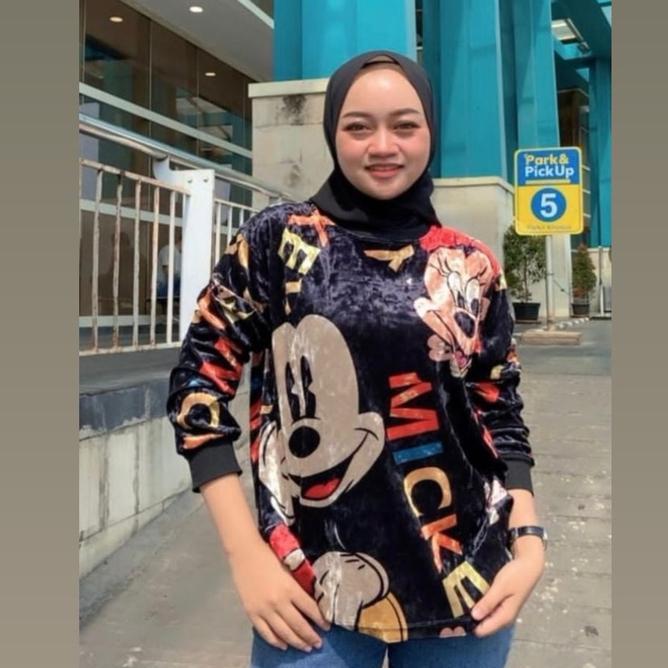 Atasan Velvet Bludru Atasan Velvet Bludru Miki 120Cm Premium Ld Pjg 68Cm