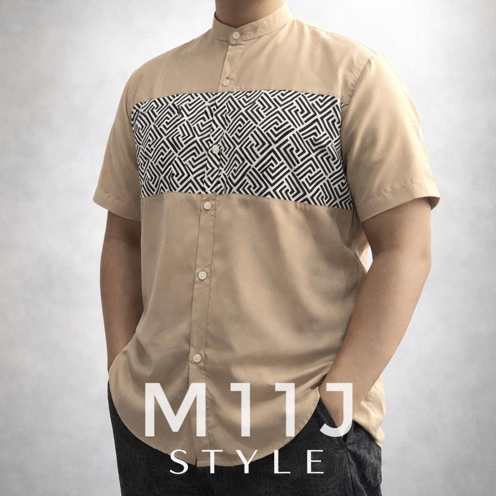 New Arrival Baju Koko Pria Lengan Pendek Polos Variasi Motif Ukuran M L Xl Xxl Hitam Putih Maroon Na