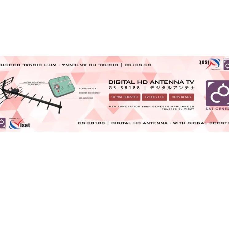 Antena Tv Outdoor Digital Genesys X Visat Gs-Sb188 Output Dual Tv + Booster