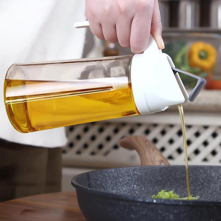 Yopia - Botol Wadah Tempat Minyak Goreng Kaca Serbaguna 630Ml