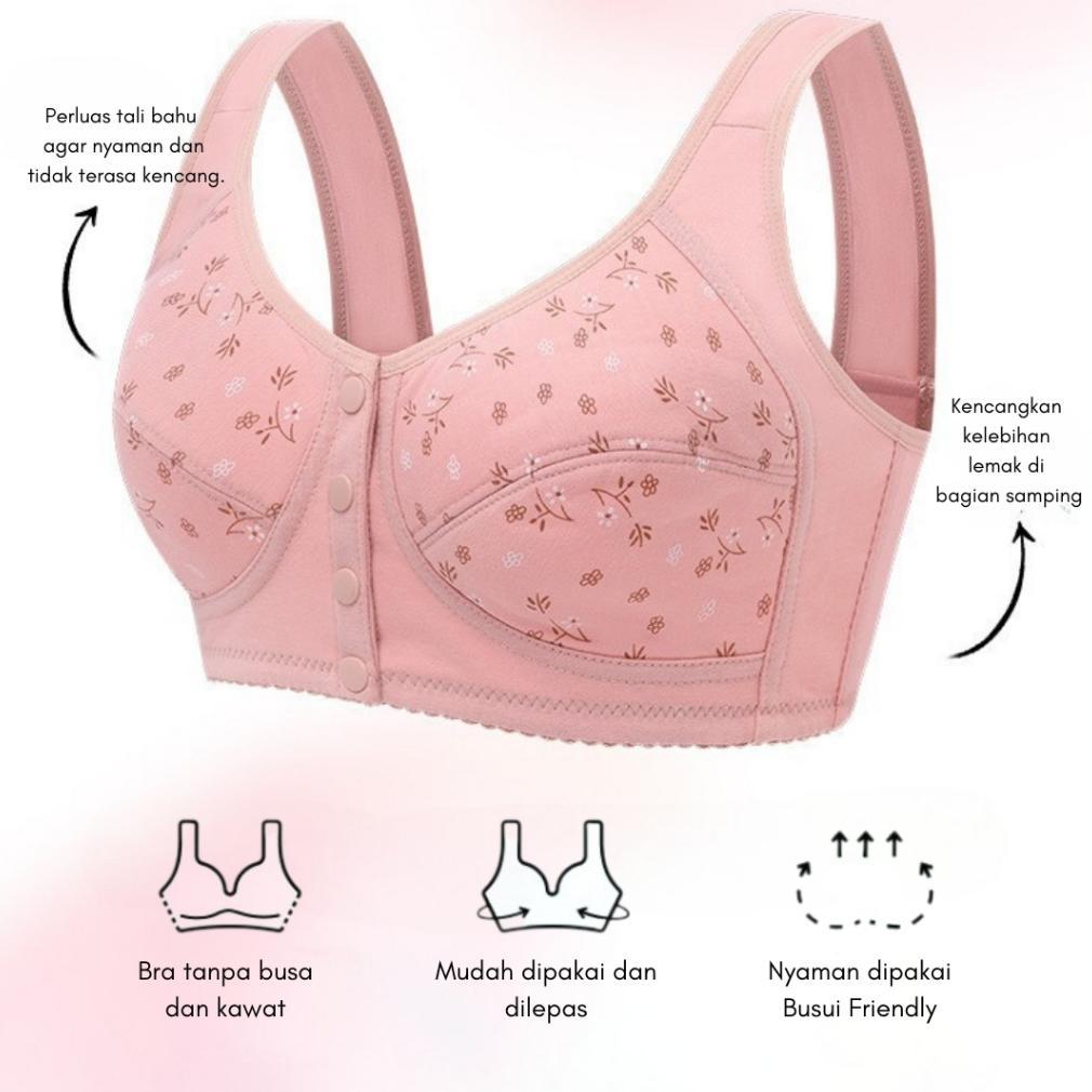 TERLARIS BRA KANCING DEPAN MOTIF BUNGA 3975 BRA BUSUI BH BUSUI BH WANITA BRA WANITA BEHA WANITA BRW
