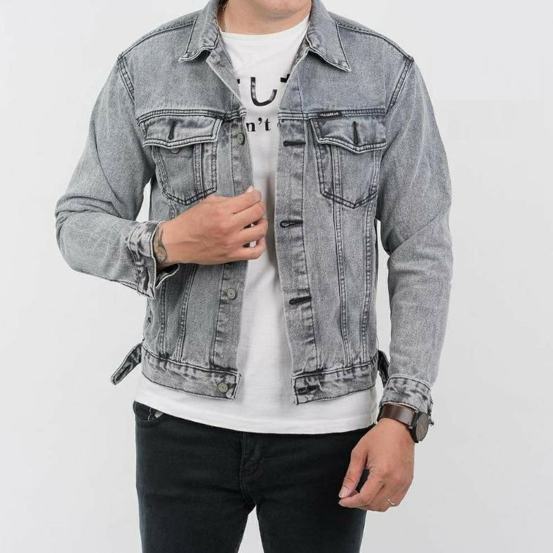 Official Jaket Pria Keren Jeans Sandwash Slim Fit Jaket Denim Bandung Lengan Panjang