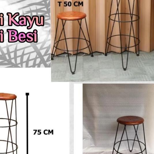 Kursi Caffe/Kursi Minimalis/Kursi Kayu Kayu Kaki Besi