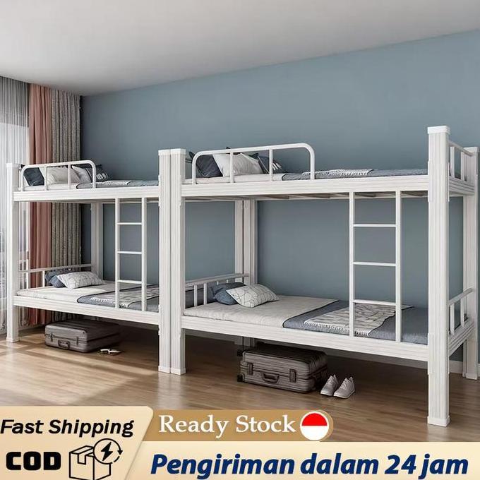 Terlaris Ranjang Susun Ranjang Tingkat Besi  Tempat Tidur Susun Anak & Asrama Ranjang Kos Kuat