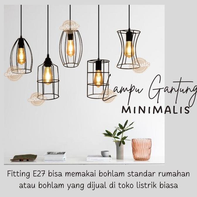 aiRustic - KAP DIAMOND lampu gantung hias besi fitting E27 estetik