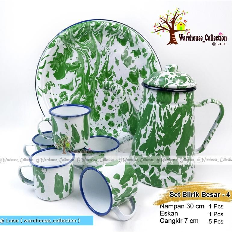 Set Teko Dan Mug / Teko Set Eskan + Mug 9Cm / Set Eskan Blirik  / Teko Dan Cangkir Set Jadul / Set J