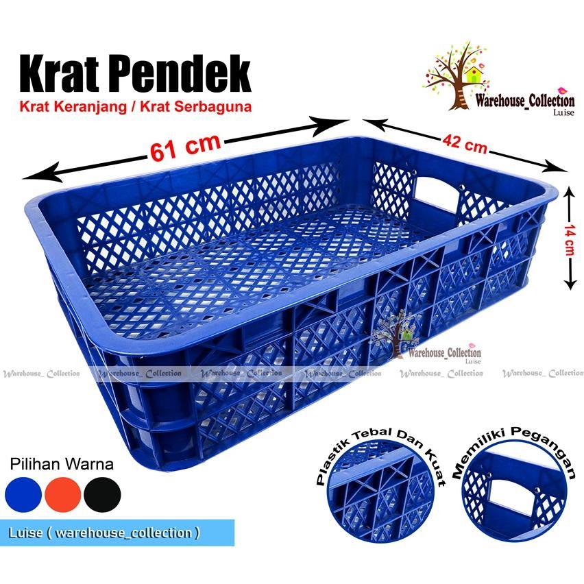 Krat Pendek Persegi Panjang/ Krat Industri Pendek/ Keranjang Roti & Buah Serbaguna/ Krat Khado