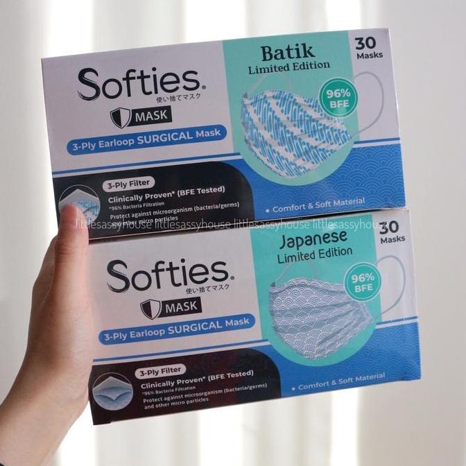 SOFTIES SURGICAL MASK isi 30s - MASKER SOFTIES 3PLY SURGICAL - littlesassyhouse