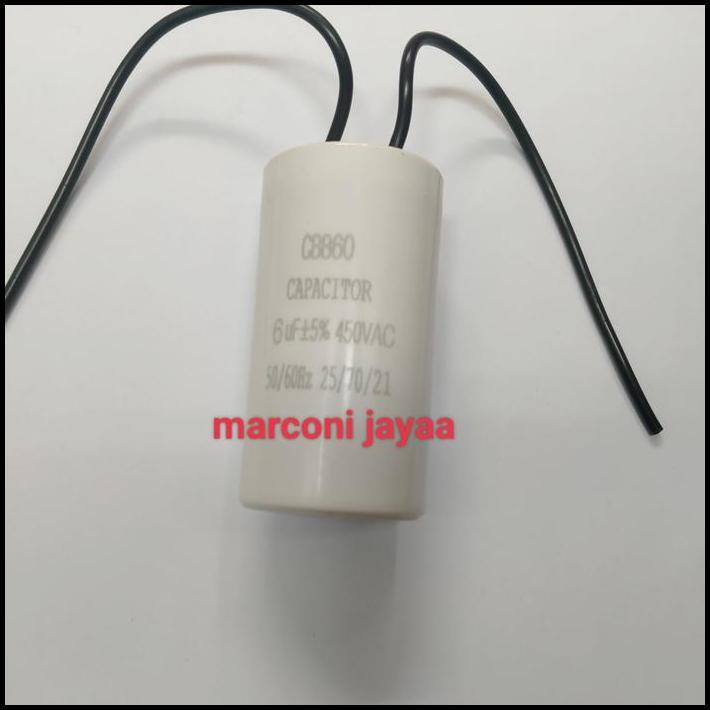 TERLARIS KAPASITOR CBB60 6UF 450VAC 50/60HZ 