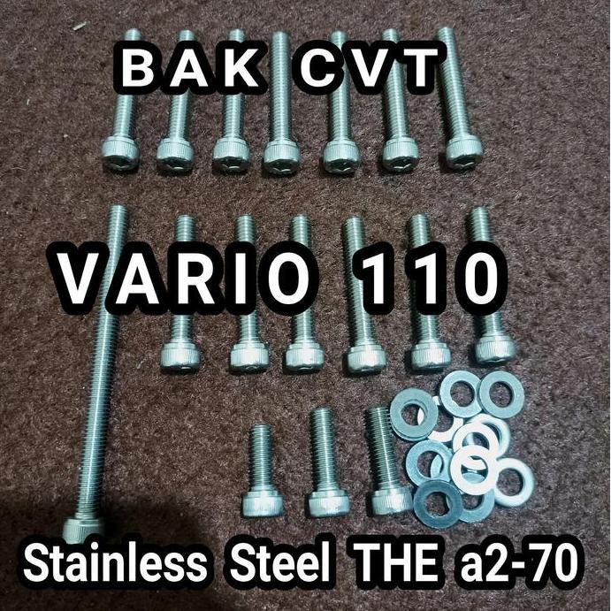 Baut Blok Cvt Vario 110 Set L Stainless Terbaik