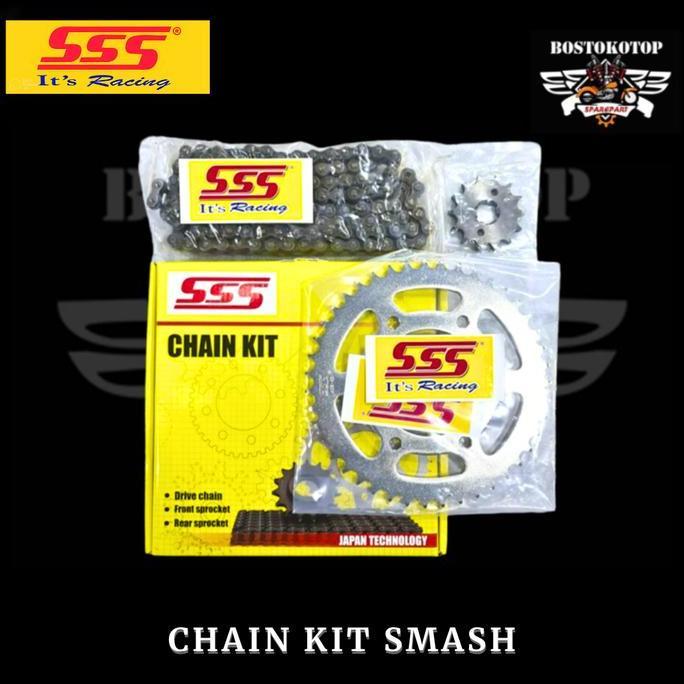 Promo SSS Chain Kit Gear Gir Set Suzuki Smash 110 Original Diskon