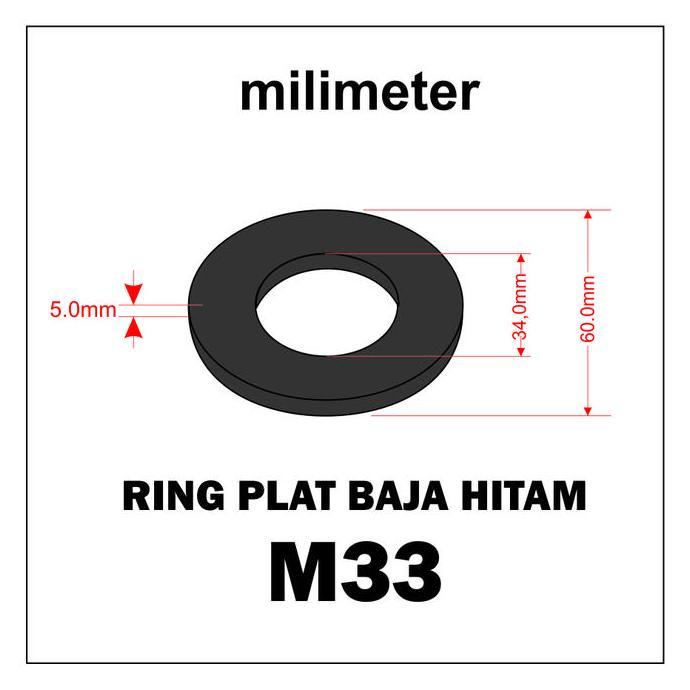Ring Plat Baja Hitam M33 - Plate Washer Forsale