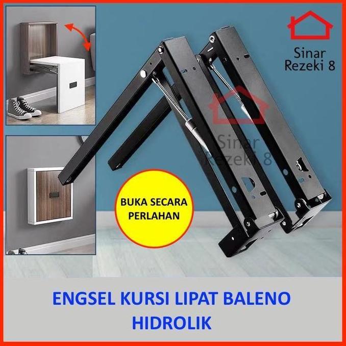 Engsel Kursi Lipat HIDROLIK / Dinding Lemari Sepatu Tarik Hemat Ruang