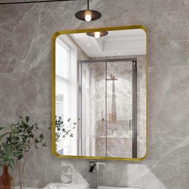 Cermin Dinding Frame Persegi Gold Aesthetic Emas Gantungan