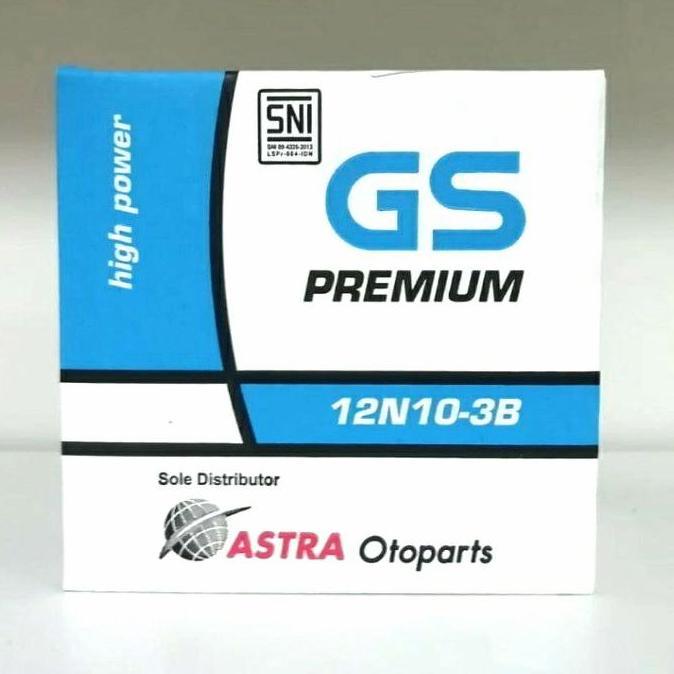 Aki Gs Astra 12N10-3B Premium 12V 10Ah Aki Basah