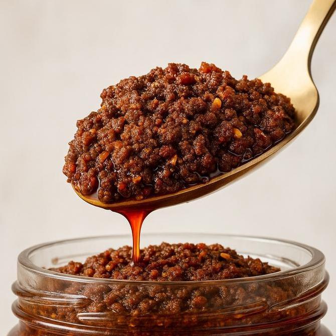 RATING TINGGI SAMBEL BLONDO AMPAS MINYAK GORENG KELAPA  MAKANAN PEDAS LAUK SAMBAL (100GR)