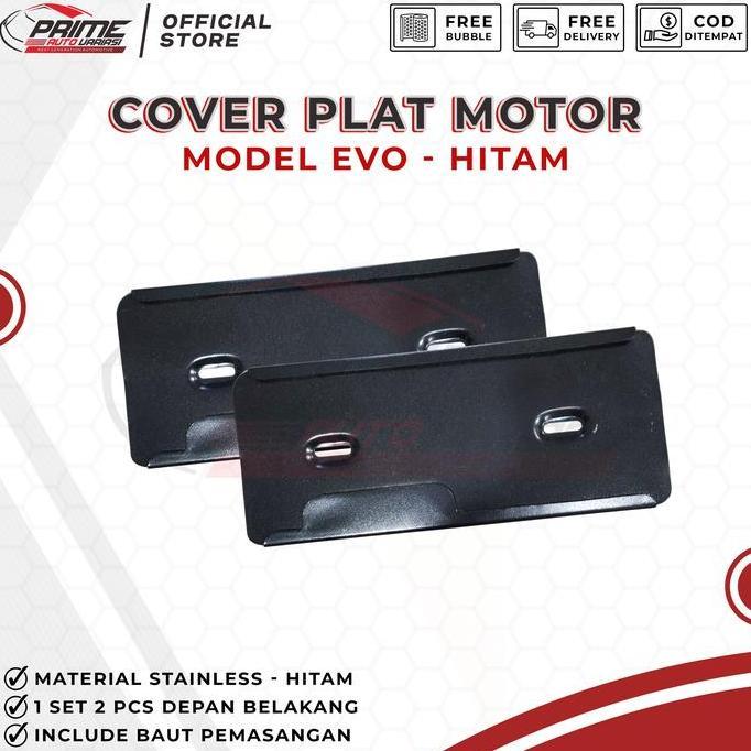 Promo Cover Plat Motor Stainless Dudukan Plat Nomor Motor Slip Evo Stainless - Dudukan Tempat Plat N