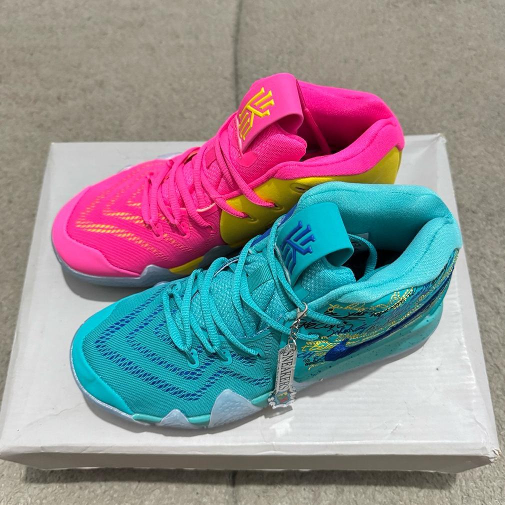 new product sepatu basket kyrie 4 nba 2k18 teal pink premium original