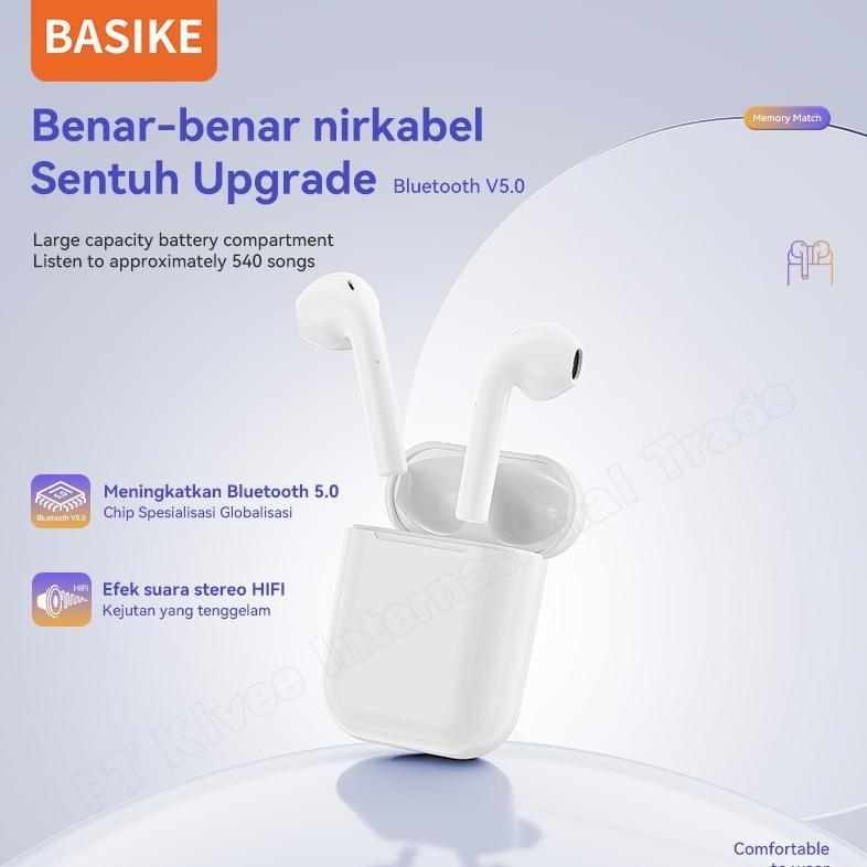 New Product (Hot)Basike Headset Bluetooth Tws Wireless Earphone Earbuds Gaming Original Waterproof T