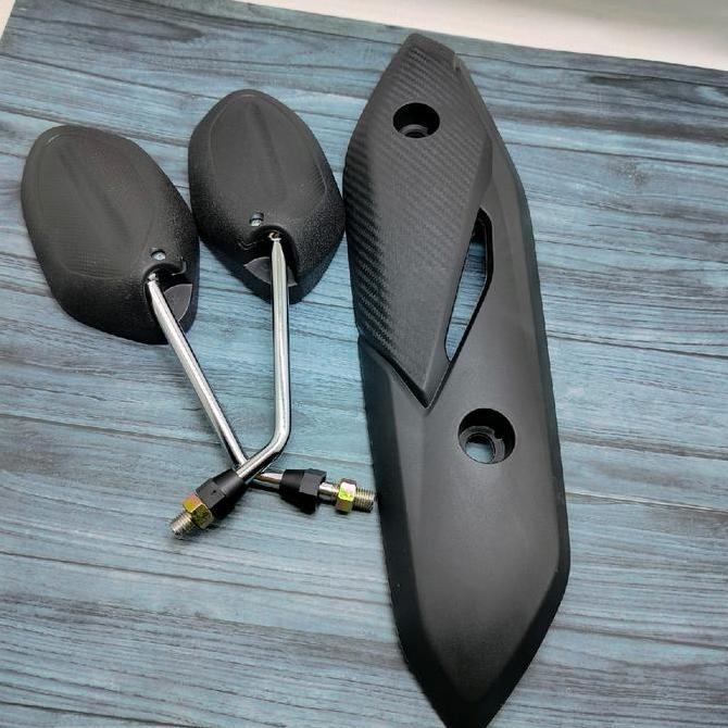 Promo tameng knalpot beat 2015-2019 + spion beat chkrome standar ori tutup pelindung knalpot Motorcy