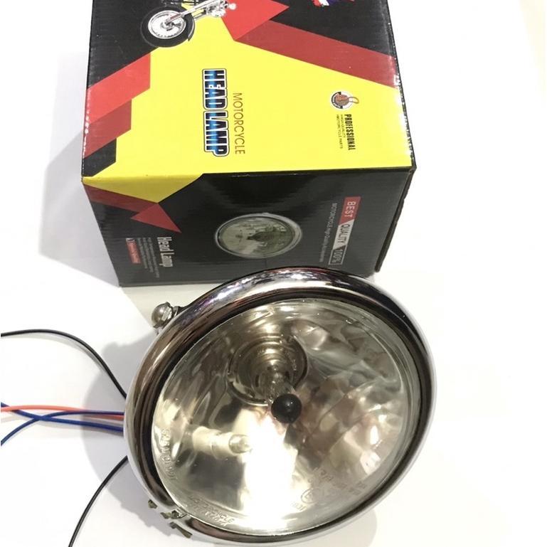 Lampu Depan Bulat Cb100 Lampu Depan Bulat Pesek Buat Motor Modif Custom Classic
