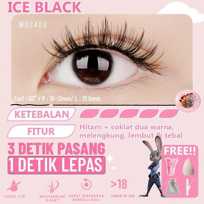 TERMURAH - (ICE BLACK) ZOOTOPIA X WOSADO Bulumata Magnetic Bulumata BOLD Eyelash Extention