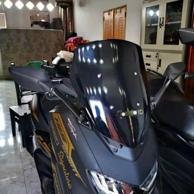 Breket Serpo Breket Windshield Breket Spion Yamaha Nmax New 2020-2022 + Mur Anti Jebol ( Wallnut )