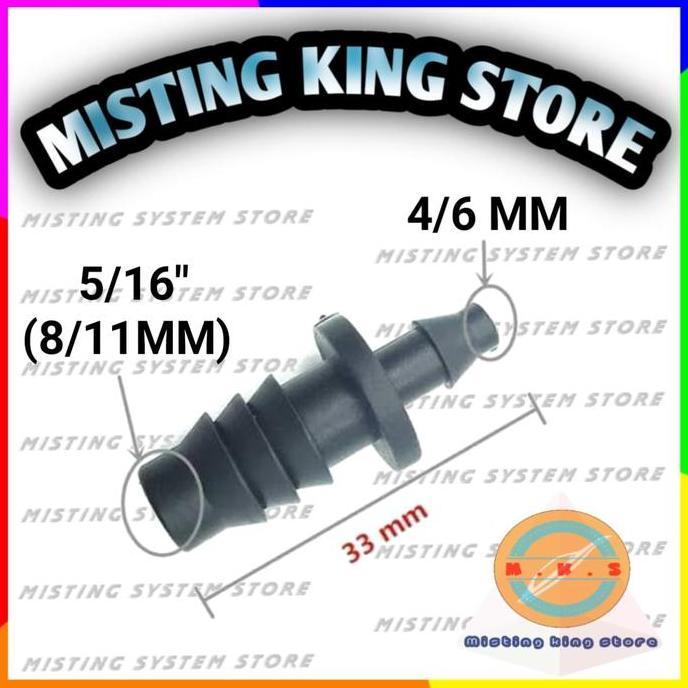 KONEKTOR REDUCER SELANG 8/11MM KE 4/7MM UNIRING 10*16 AERATOR ID 4 MM