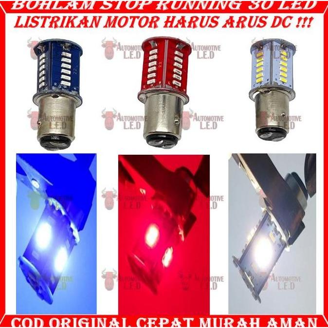 KANJALO ORIGINAL BOHLAM STOP 30 LED RUNNING LAMPU REM MOTOR BOHLAM STOP RUNNING SEMUA MOTOR DC Kenda