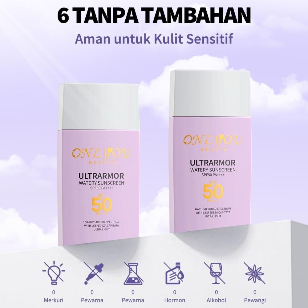 Onlyou Skincare 2Pcs Paket Onlyou Ultrarmor Watery Sunscreen Spf50 Pa++++ Dan Whitening Moisturizer 