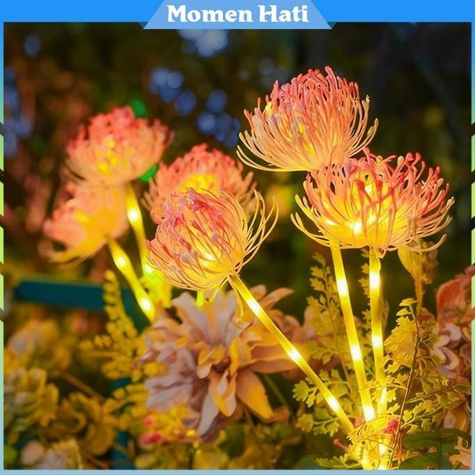 MAQIMUD Lampu Bunga Simulasi LED Lampu Berbentuk Bunga Tahan Air Surya Dekorasi Taman Lentera